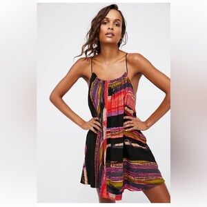Free People Painted Lines Mini Dress Size XS NWT
